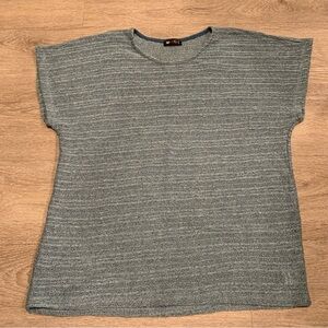 Vision USA Blue Crochet Top Size M